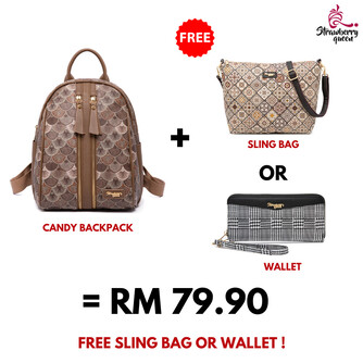 CANDY BACKPACK - SEASHELL BY, DARK BROWN